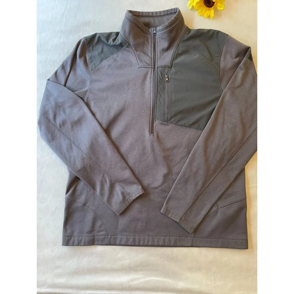 The North Face Men's Gray 1/4 Zip Pullover Fleece Jacket Size Large